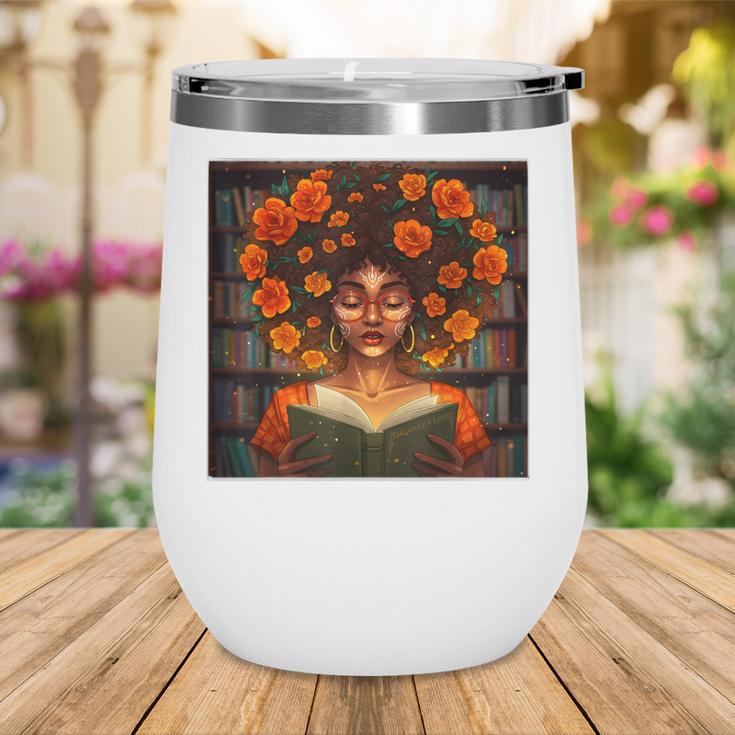 History Month Black Afro Girl Women Book Lovers Wine Tumbler