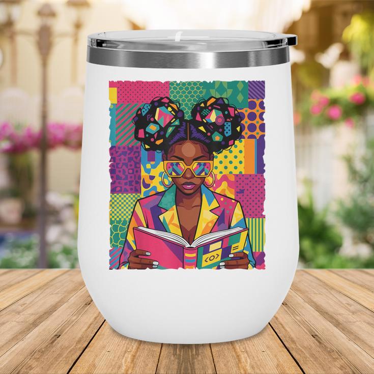 History Month Educated Black Women Girls Reading Book Wine Tumbler