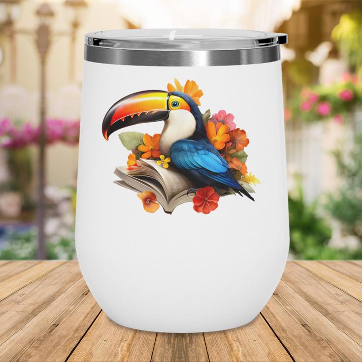 Toucan Reading Book Wine Tumbler