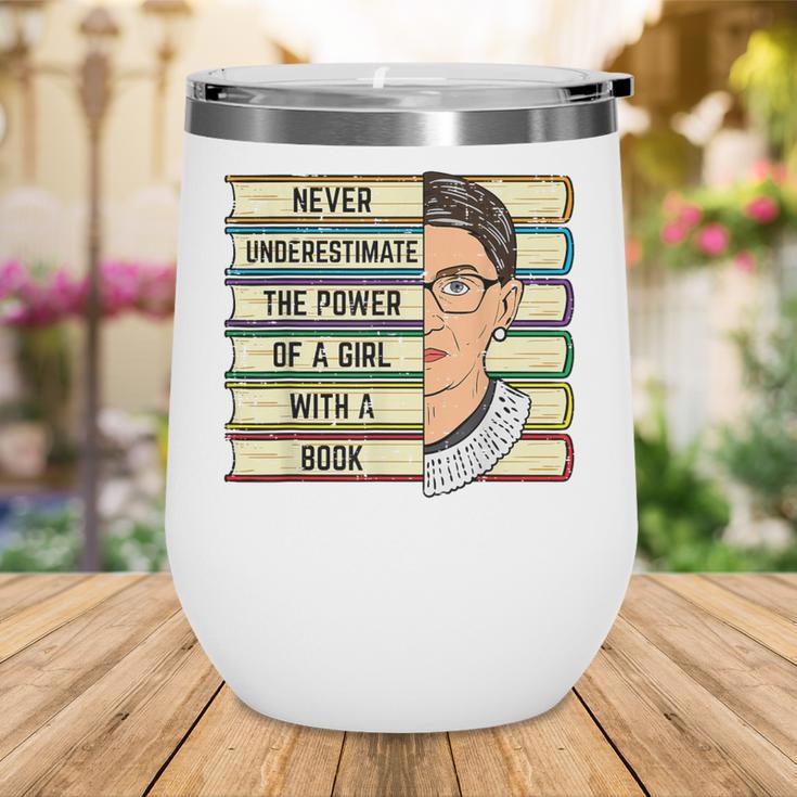 Never Underestimate Girl Read Book Reading Librarian Women Wine Tumbler