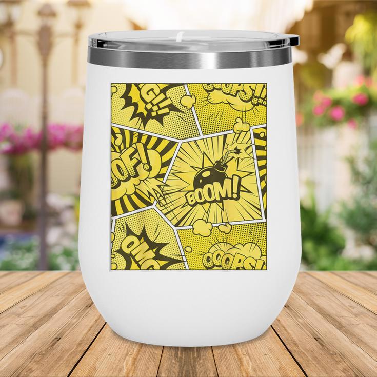 Varsity-Gold Yellow Comic Book University Varsity-Gold Wine Tumbler