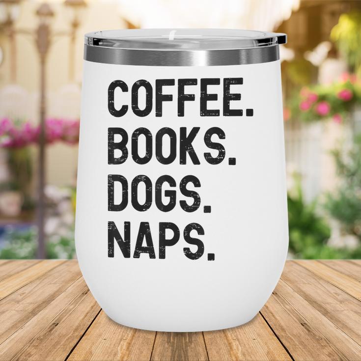 Vintage Coffee Books Dogs Naps Retro Wine Tumbler Vintage Coffee Books Dogs Naps Retro Wine Tumbler