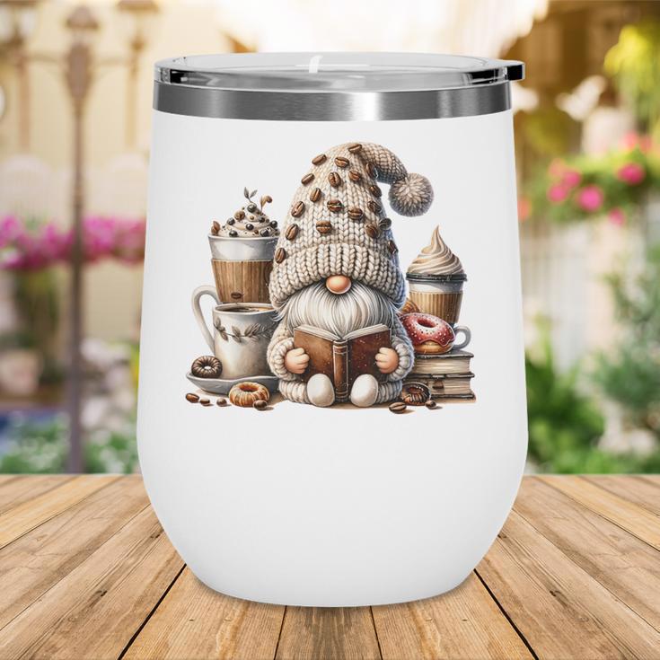 Vintage Cute Gnome Reading Book Coffee Latte Men Women Kids Wine Tumbler