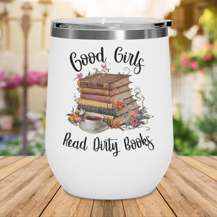 Vintage Fantasy Romance Lover Good Girls Read Dirty Books Wine Tumbler