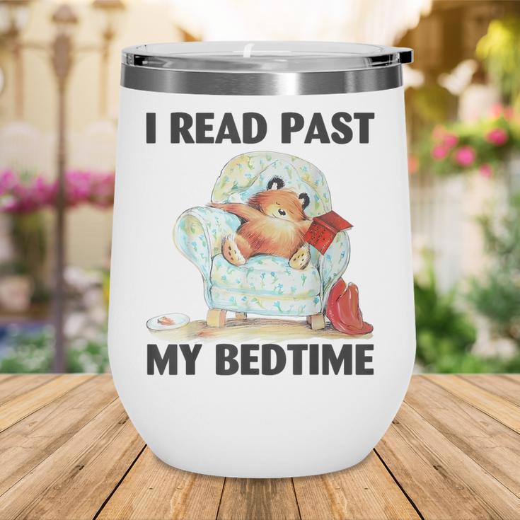 Vintage I Read Past My Bedtime Cute Sleeping Bear Book Lover Wine Tumbler