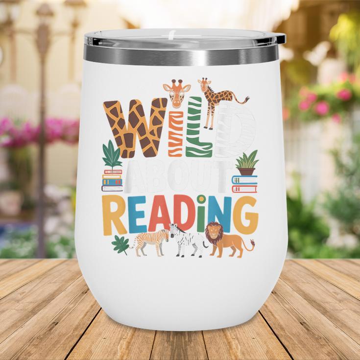 Wild About Reading Zoo Animals Books Reader Lover Wine Tumbler