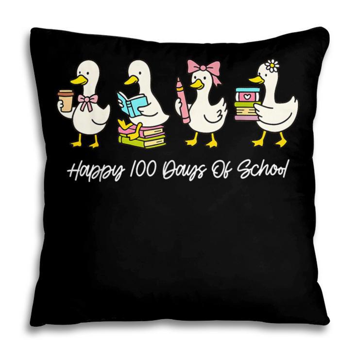 100 Days Of School Cute Goose Coffee Books Teacher Life Pillowcase