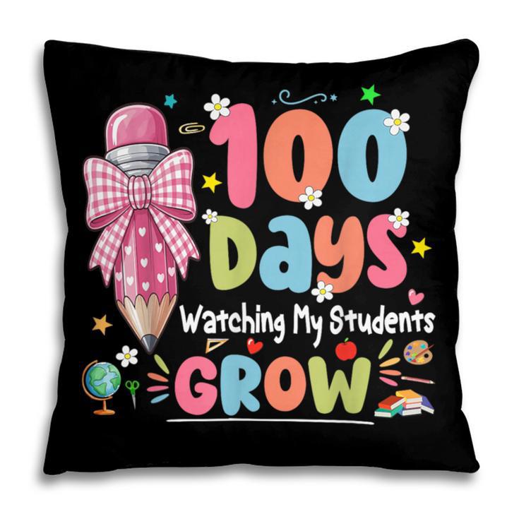 100th Day Of School Teacher Women Floral Books Pillowcase