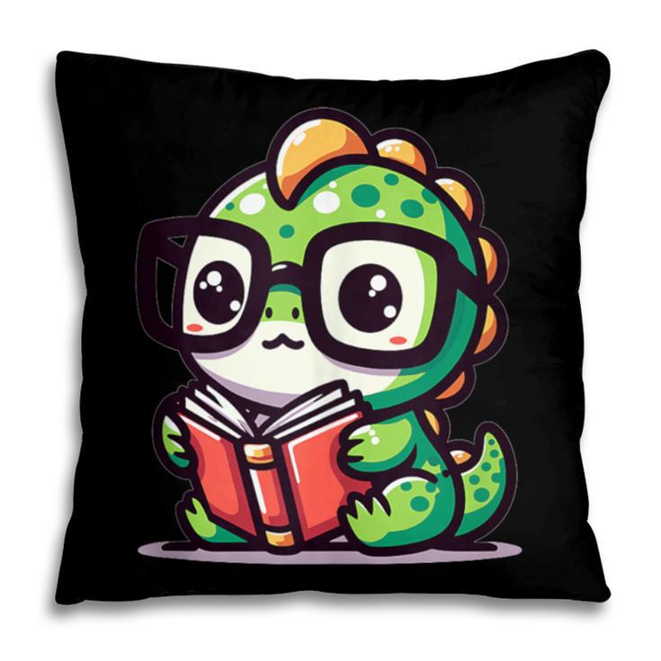 Adorable Book Lover Iguana With Reading Glasses Cute Pillowcase