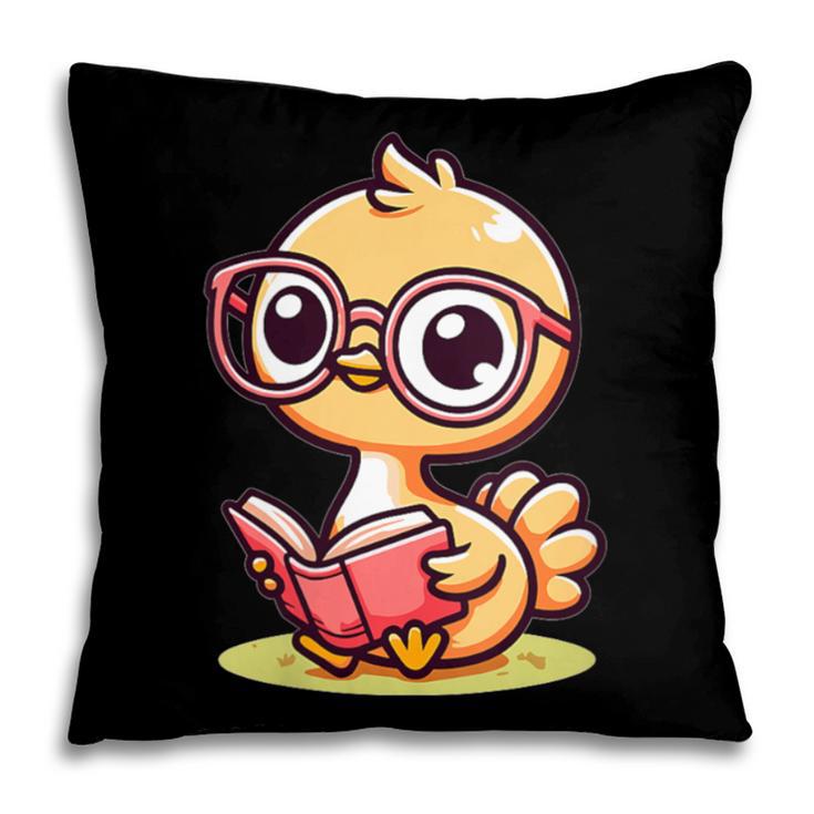 Adorable Book Lover Ostrich With Reading Glasses Cute Pillowcase