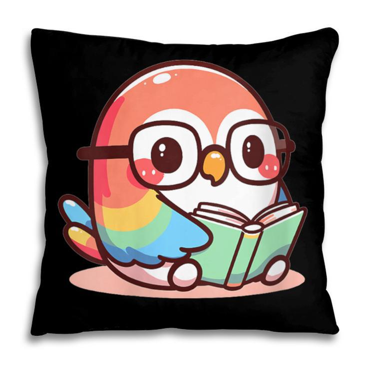 Adorable Book Lover Parrot With Reading Glasses Cute Pillowcase Adorable Book Lover Parrot With Reading Glasses Cute Pillowcase