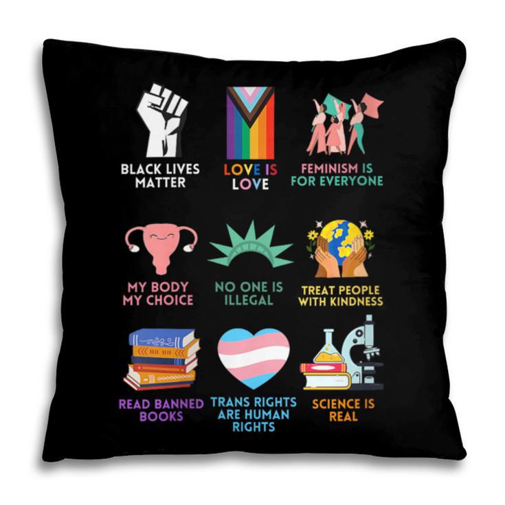 Ally Anti Trump Liberal BLM Love Is Love Banned Books Icons Pillowcase