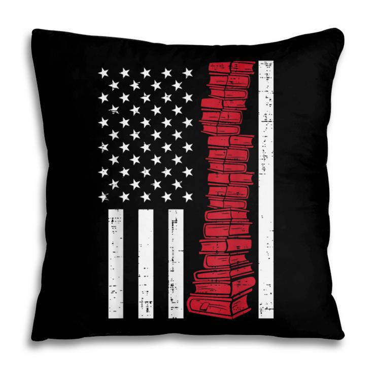 America Flag Read Book Reading Librarian Men Women Kids Pillowcase