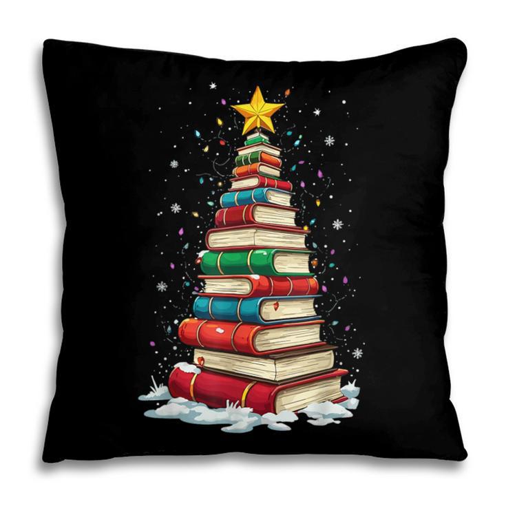 Book Christmas Tree Book Lover Teacher Librarian Pillowcase