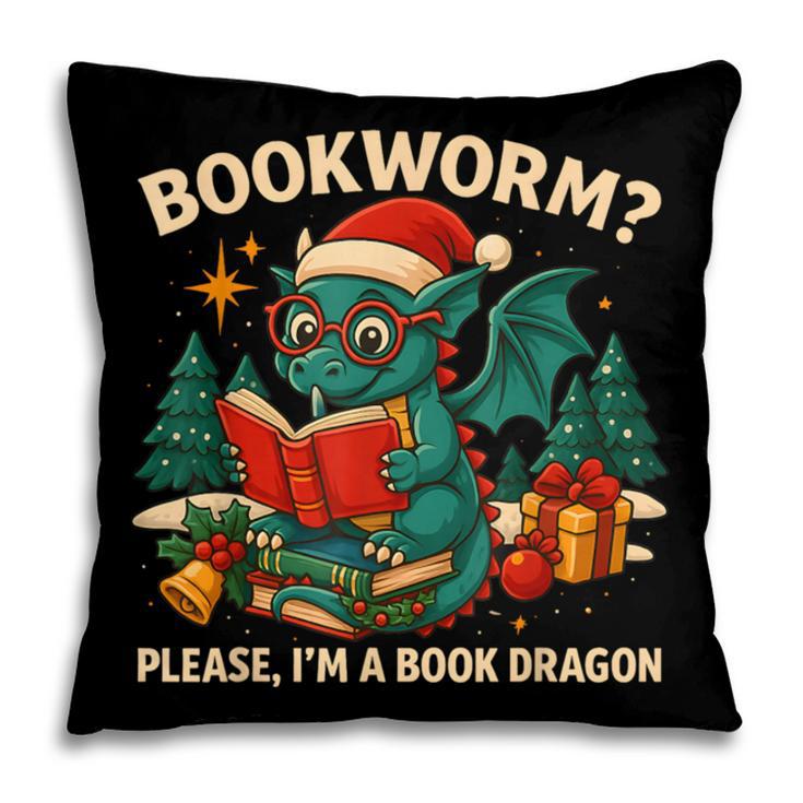 Book Dragon Christmas Reading For Fantasy Lovers Pillowcase