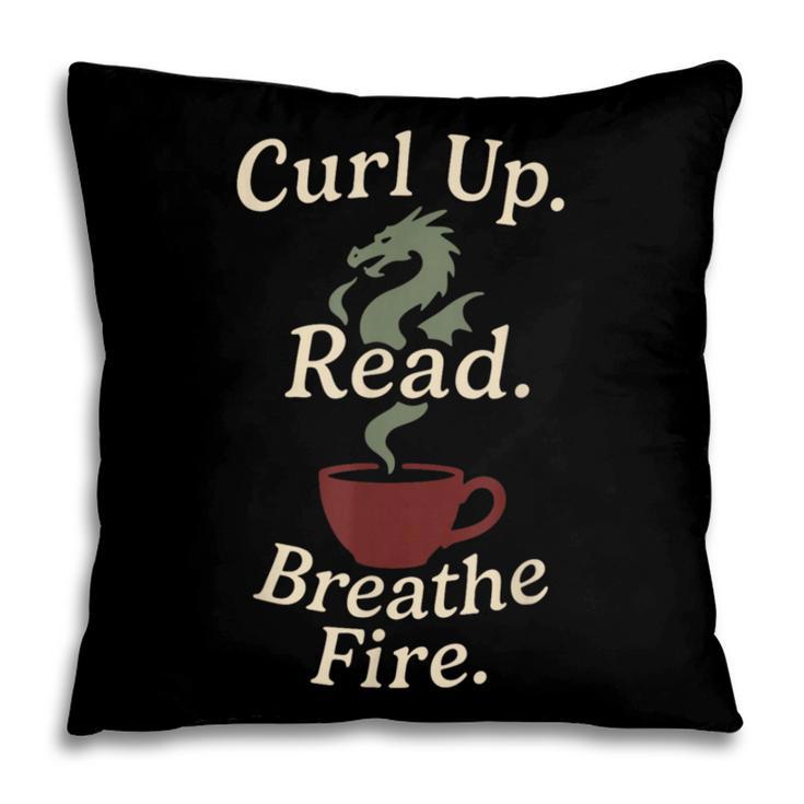 Book Dragon Fantasy Reader Cozy Reading Book Lover Dragon Pillowcase
