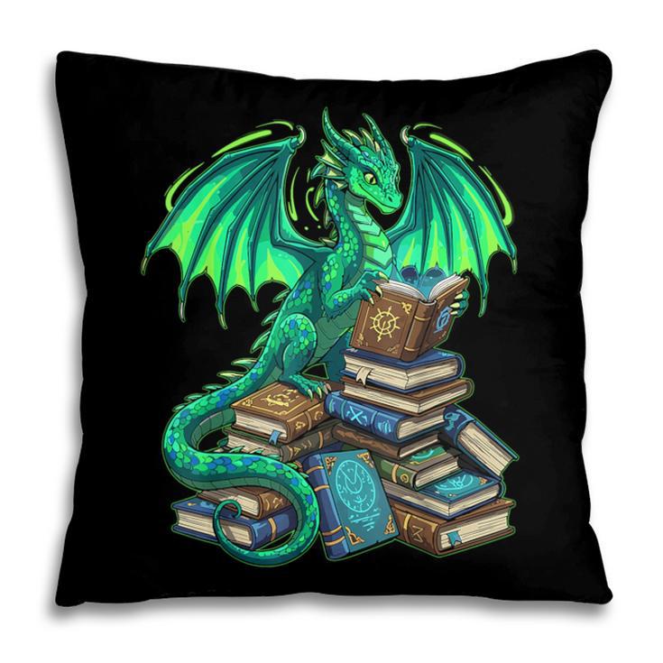 Book Dragon Reading Fantasy Pillowcase
