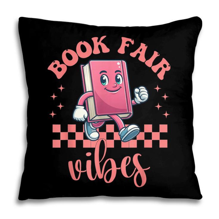 Book Fair Vibes School Librarian Retro 70s Reading Bookworm Pillowcase