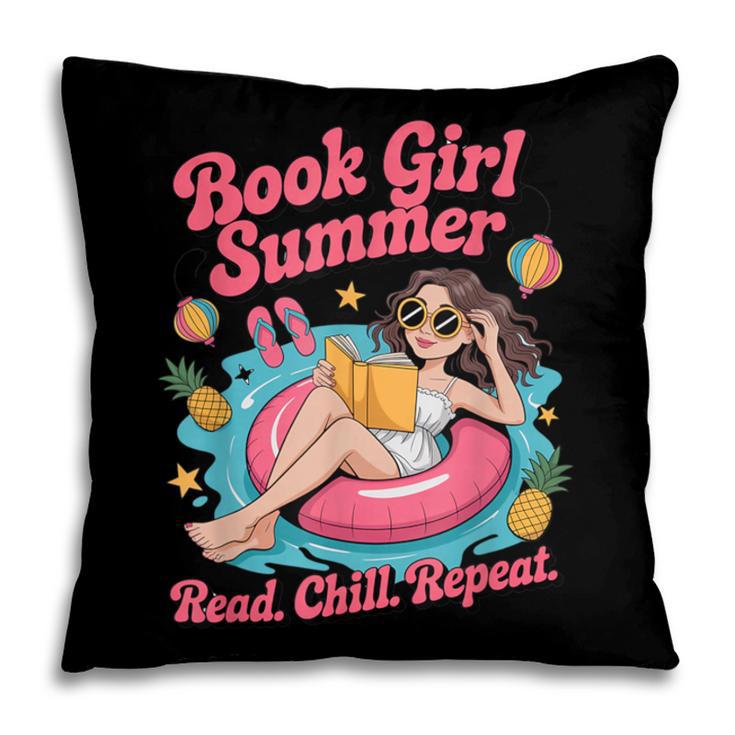 Book Girl Summer Beach Vacation Book Lover Pillowcase