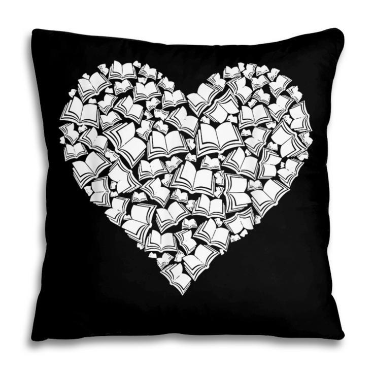 Book Lover Heart Shape Reading Librarian Library Teacher Pillowcase