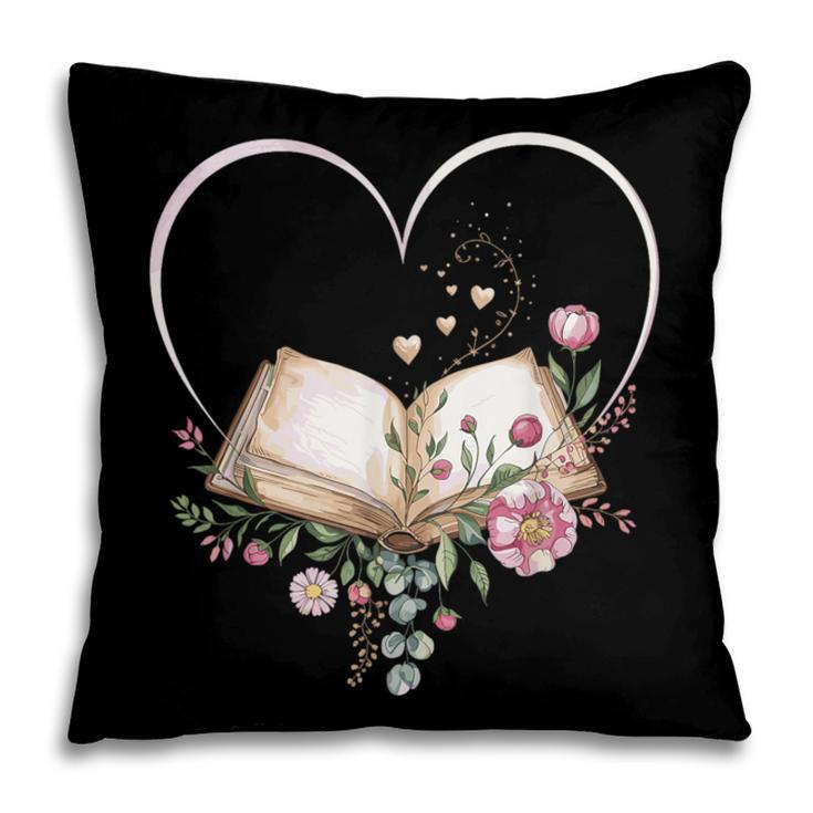 Book Lover Heart Shaped Reading Art Librarian Pillowcase