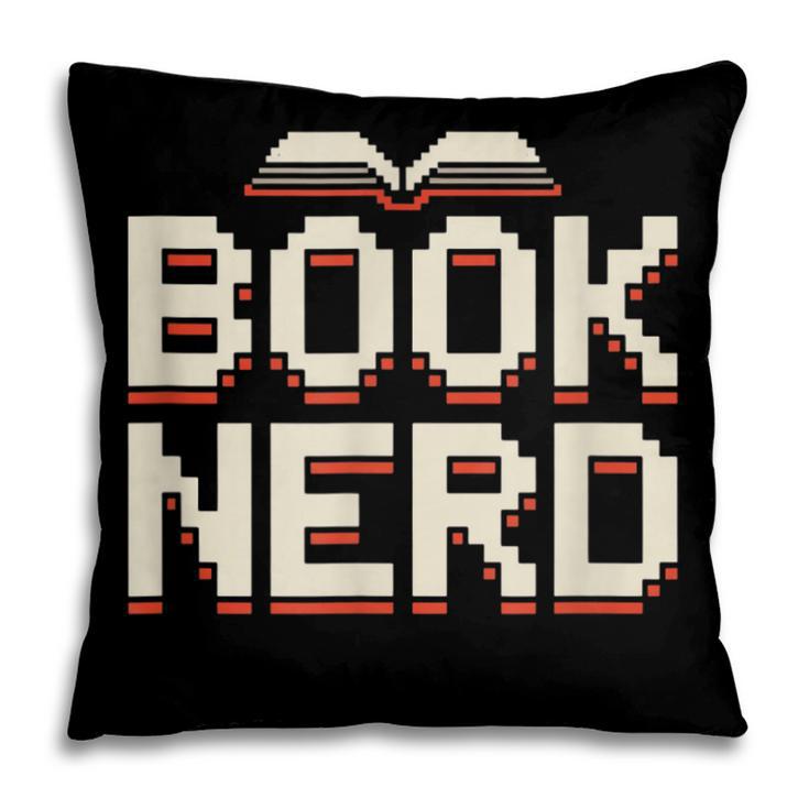 Book Nerd Retro Pixel Reading Librarian Aesthetic Pillowcase