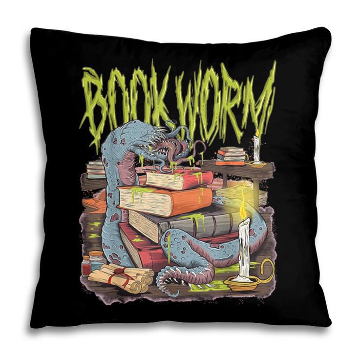 Graphic Book Worm Monster Horror Reading Book Lover Pillowcase Graphic Book Worm Monster Horror Reading Book Lover Pillowcase
