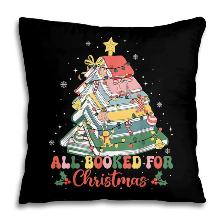 All Booked For Christmas Book Lovers Xmas Tree Lights Pillowcase