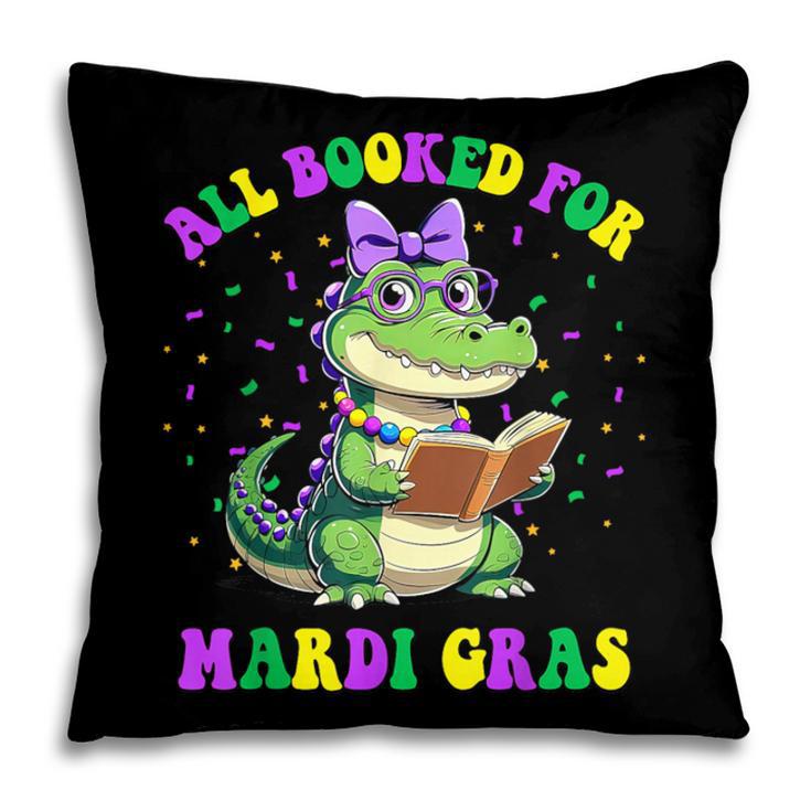 All Booked For Mardi Gras Crocodile Reading Book Teacher Pillowcase