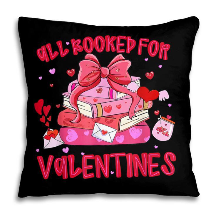 All Booked For Valentines Coquette Bow Book Valentine Day Pillowcase