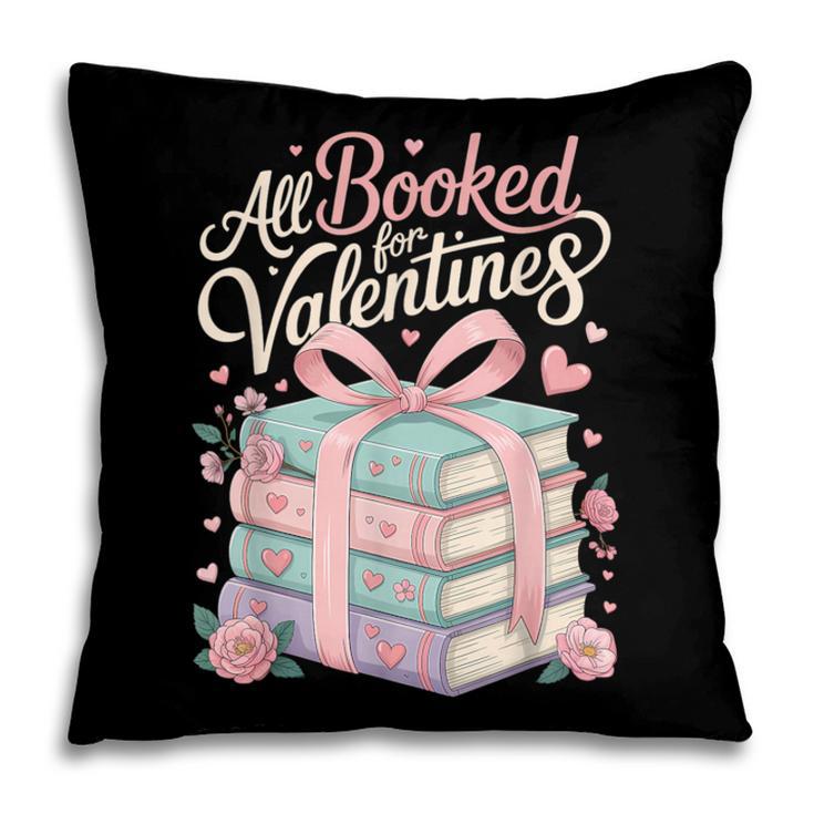 All Booked For Valentines Stacked Books Pillowcase