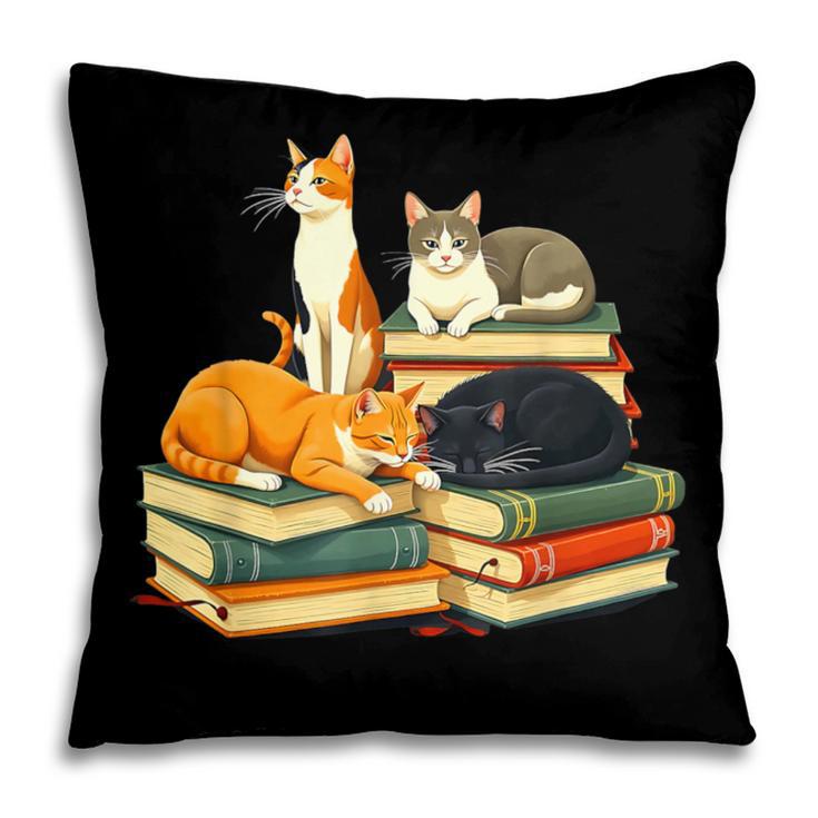 Bookish Cat Lover Cute Reading Squad Books & Kittens Love Pillowcase