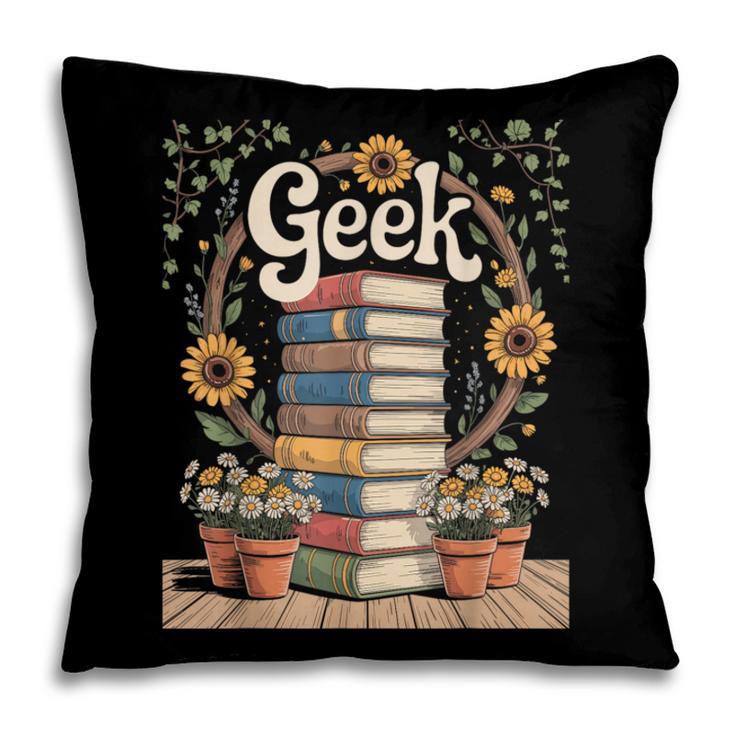 Books Geek Sunflower Floral Cute Vintage Books Reader Lover Pillowcase Books Geek Sunflower Floral Cute Vintage Books Reader Lover Pillowcase