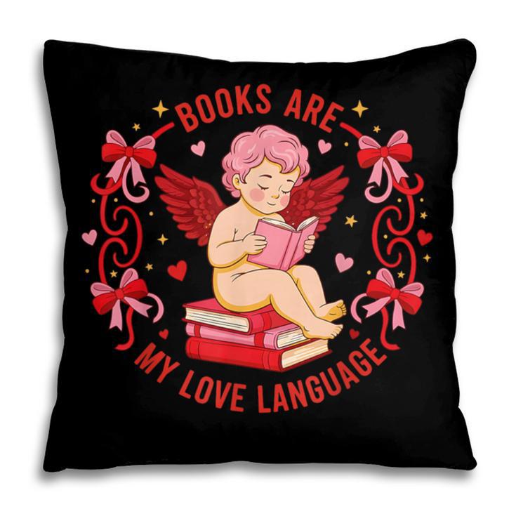 Books Are My Love Language Cupid Reading Book Valentines Day Pillowcase Books Are My Love Language Cupid Reading Book Valentines Day Pillowcase