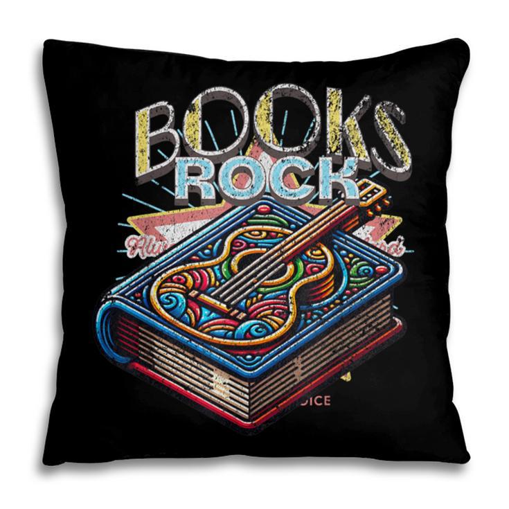 Books Rock Rock'n Roll Science Of Reading Teachers Guitar Pillowcase