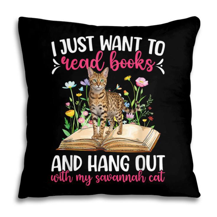 Books And My Savannah Cat Owner Savannah Cat Lover Pillowcase Books And My Savannah Cat Owner Savannah Cat Lover Pillowcase