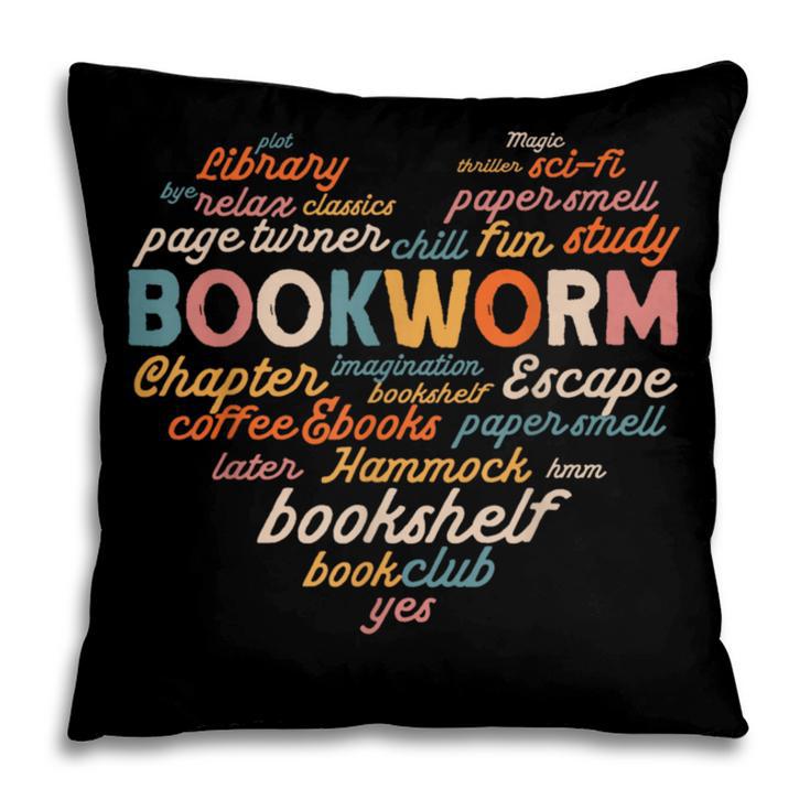 Bookworm Words Heart Book Lover Reader Reading Fun Pillowcase