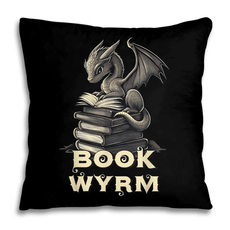 Bookwyrm Dragon Fantasy Bookish Fairytale Book Lover Pillowcase