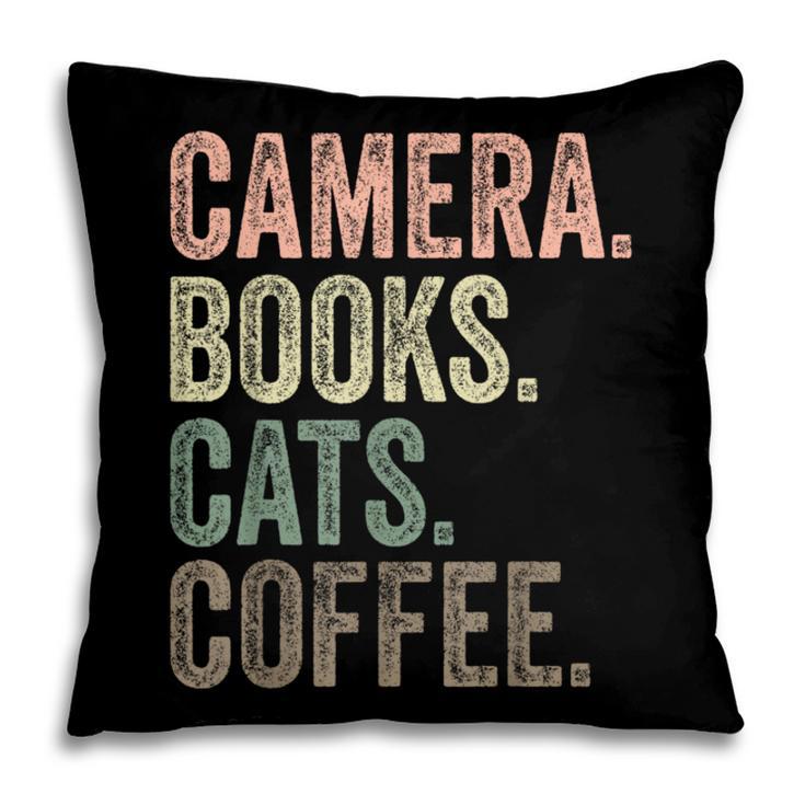 Camera Books Cats And Coffee Lover Photography Men Women Pillowcase