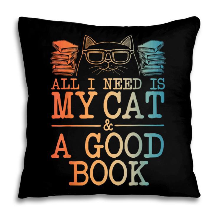 Cat & Book Art For Men Women Cat Librarian Novel Book Lover Pillowcase