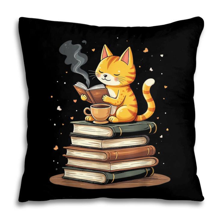 Cat Reading Books Pillowcase