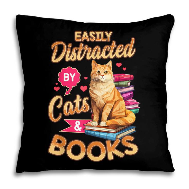 Cat Shirts For Women Book Lover Shirt Cats And Books Pillowcase