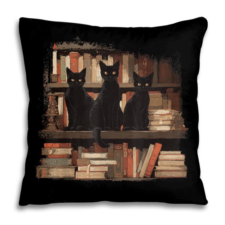 Cats Antique Books Academia Library Aesthetic Bookworm Pillowcase