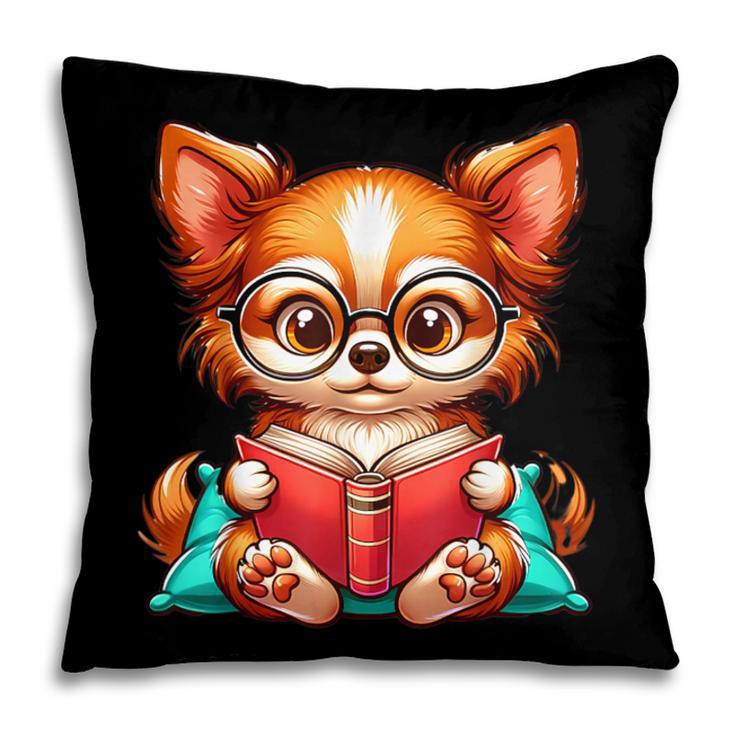 Chihuahua Reading a Book Dog Pillowcase