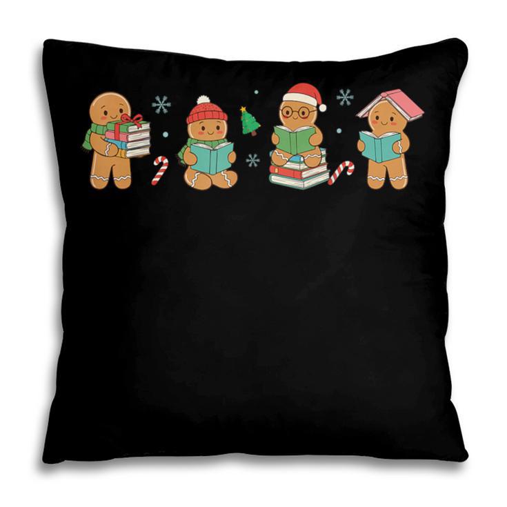 Christmas Library Gingerbread Man Books Lover Bookish Pillowcase Christmas Library Gingerbread Man Books Lover Bookish Pillowcase