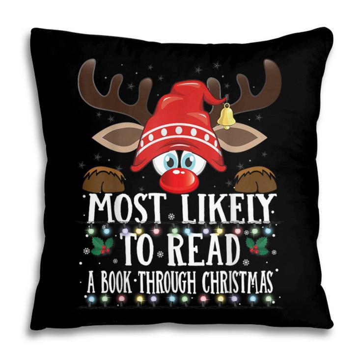 Christmas Matching Most Likely To Read A Book PJS Pillowcase