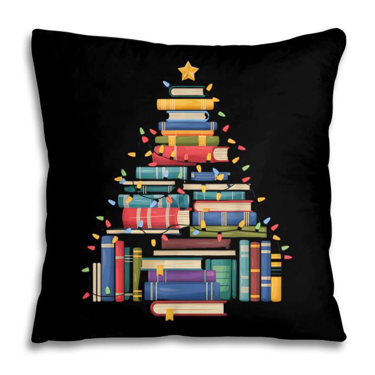 Christmas Tree Made Of Books Librarian Reader Holiday Pillowcase