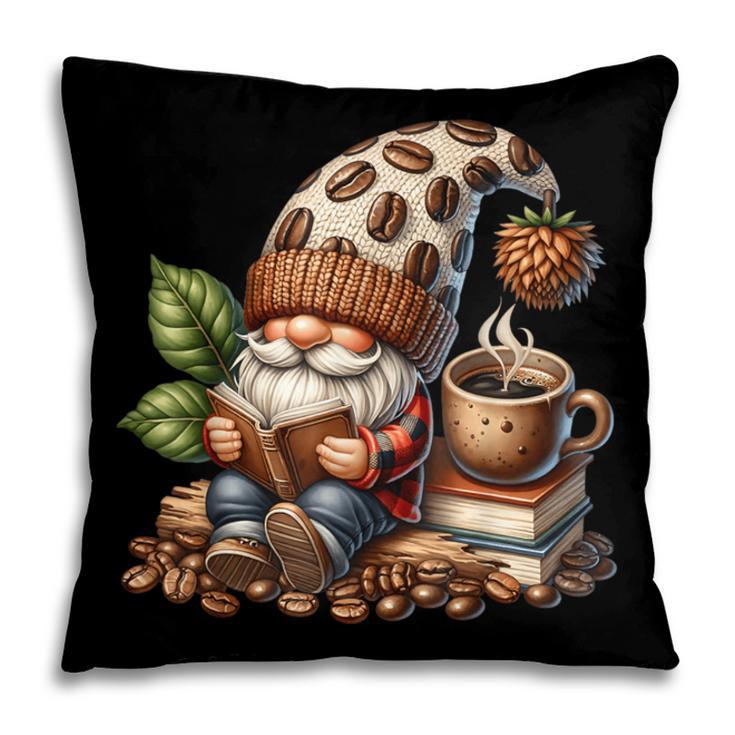 Coffee And Book Reading Accessories For Book Lovers Gnome Pillowcase