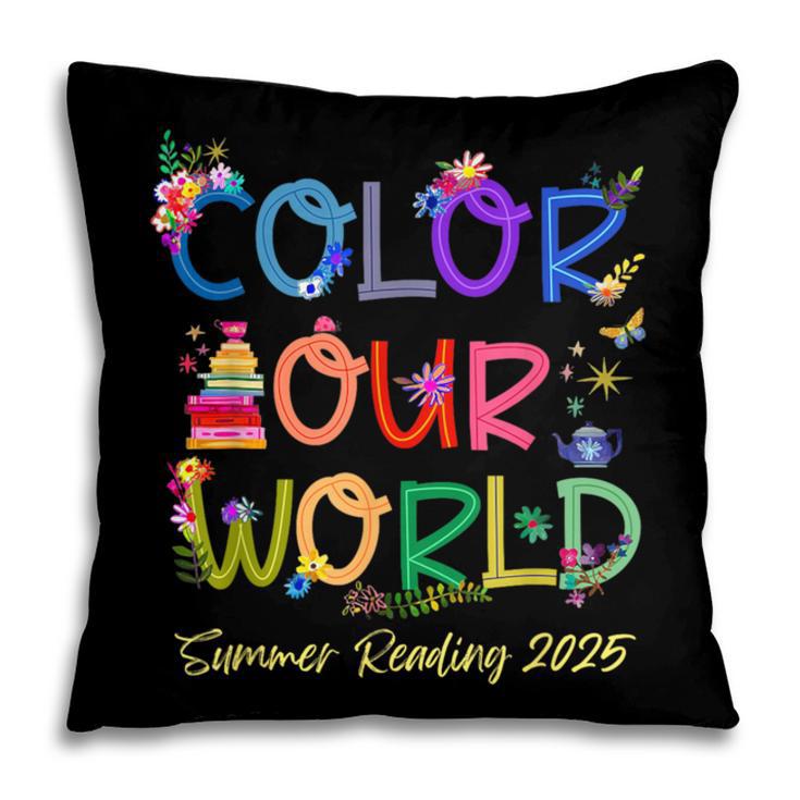 Color Our World Summer Reading 2025 Boho Wildflower Book Pillowcase