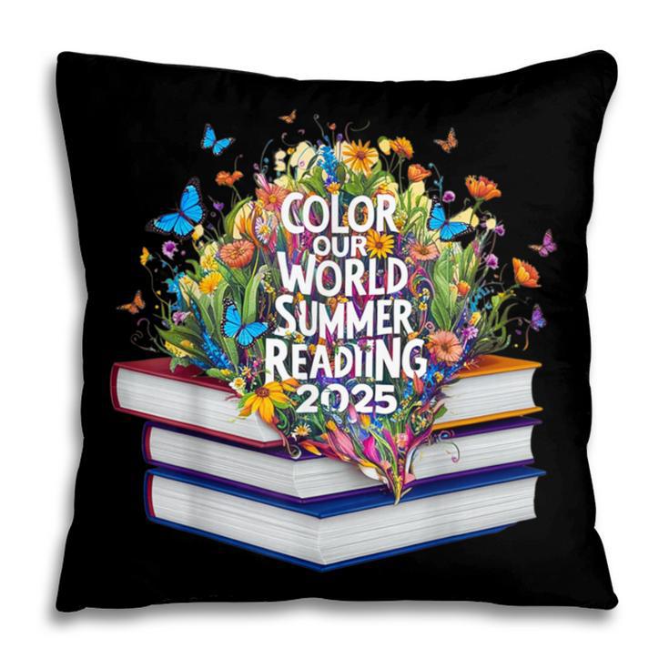 Color Our World Summer Reading 2025 Cute Book Wildflowers Pillowcase
